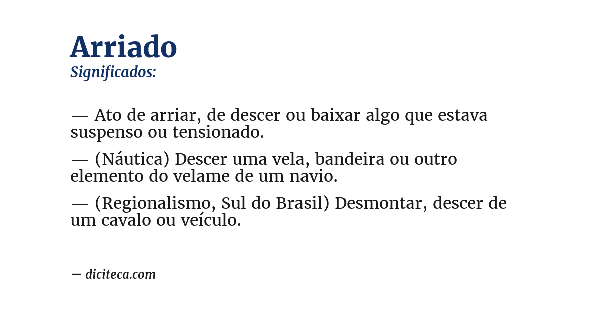 Significado de arriado