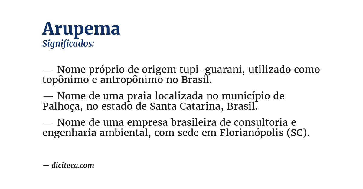 Significado de arupema