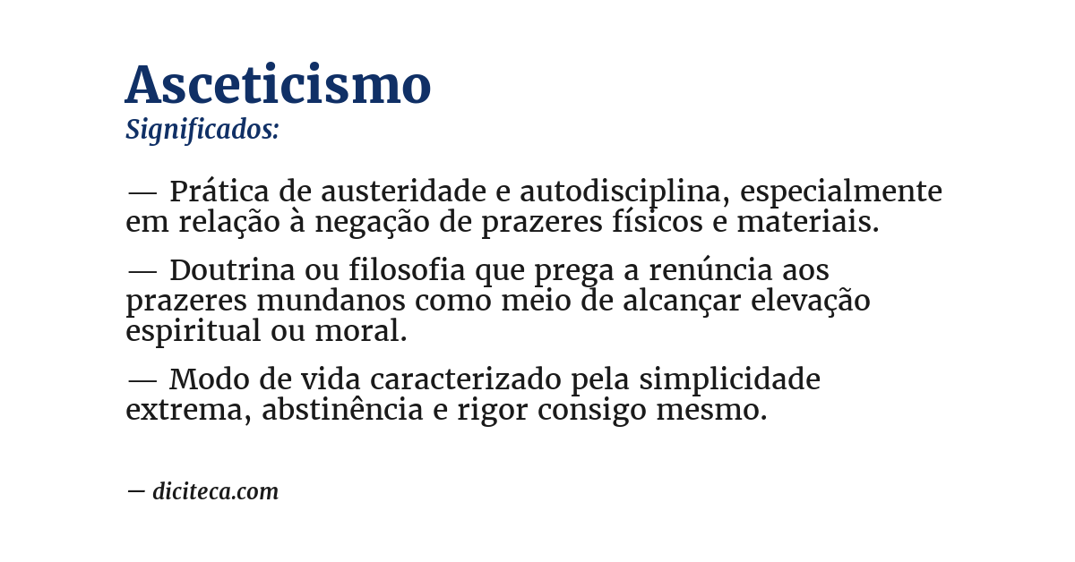 Significado de asceticismo