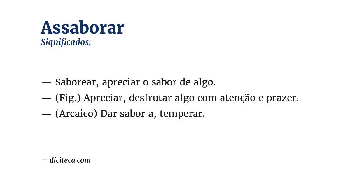 Significado de assaborar