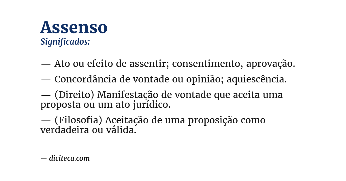 Significado de assenso