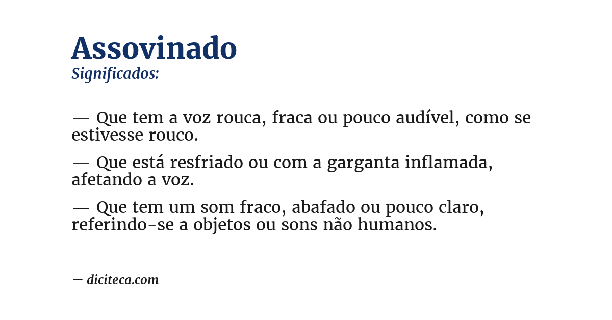 Significado de assovinado