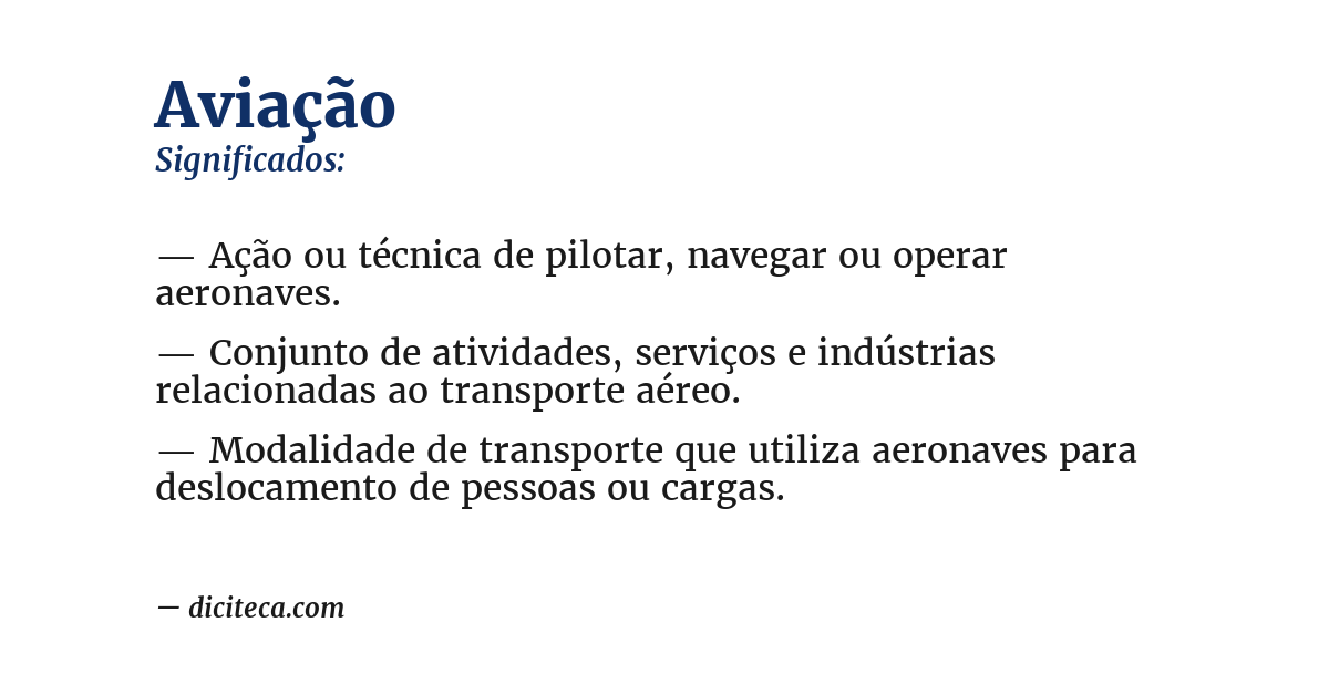 Significado de aviação