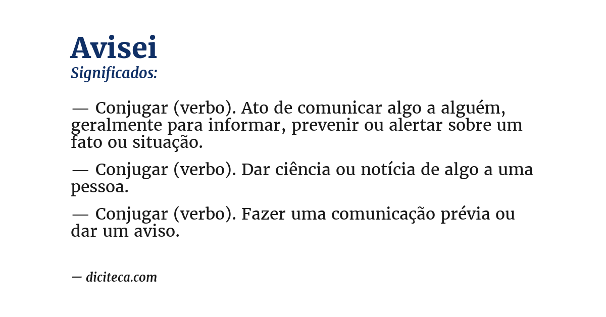 Significado de avisei