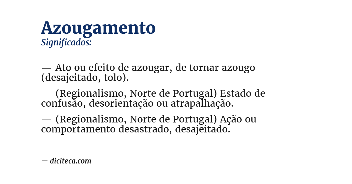Significado de azougamento