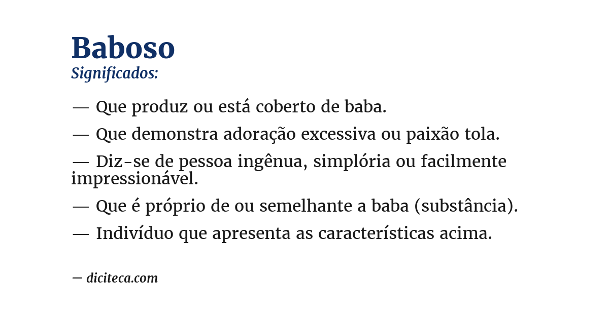 Significado de baboso