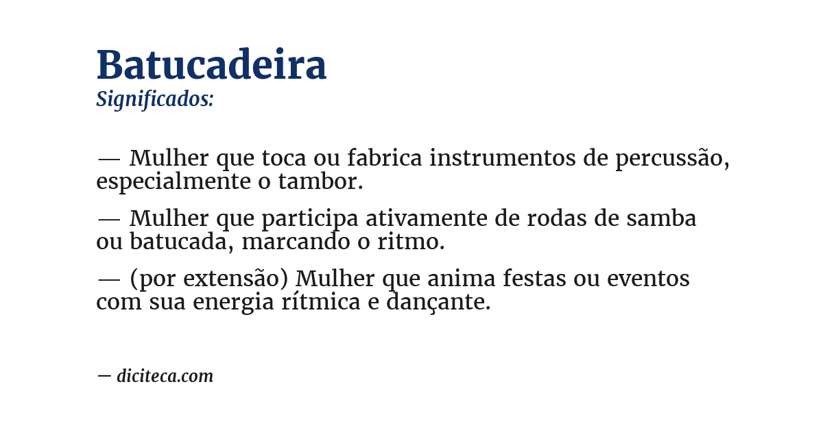 Significado de batucadeira