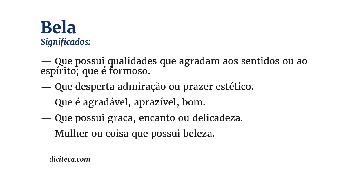 Significado de bela