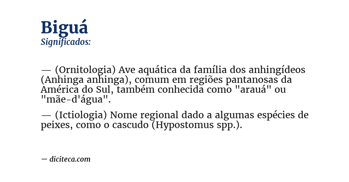 Significado de biguá