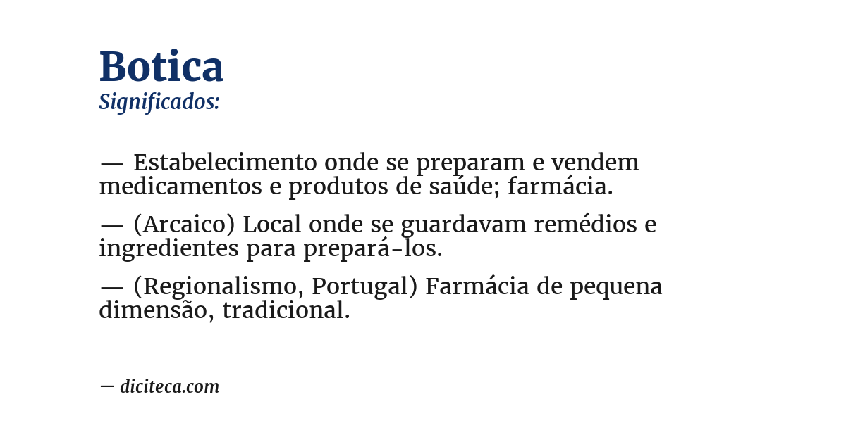 Significado de botica