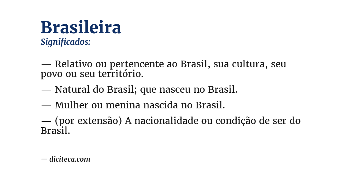 Significado de brasileira