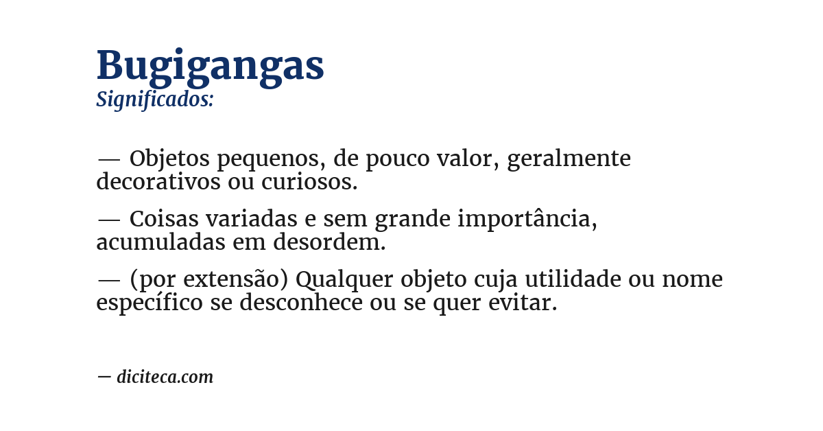 Significado de bugigangas