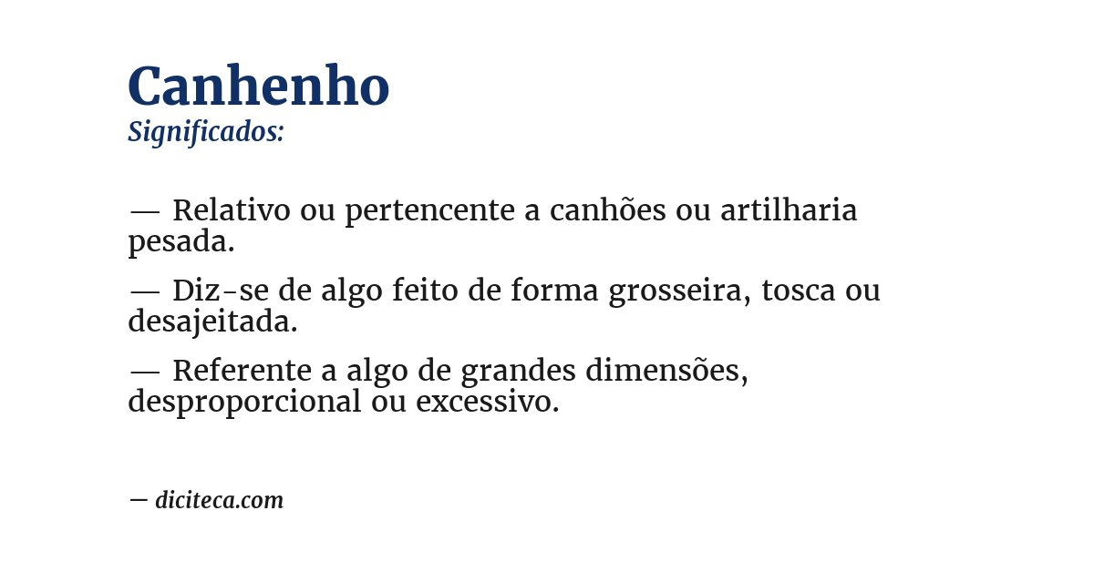 Significado de canhenho