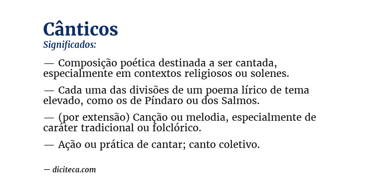 Significado de cânticos