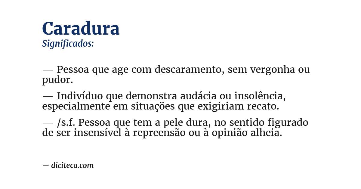 Significado de caradura