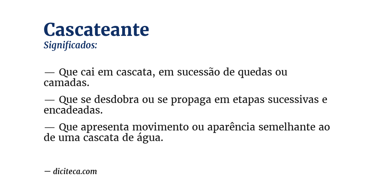 Significado de cascateante