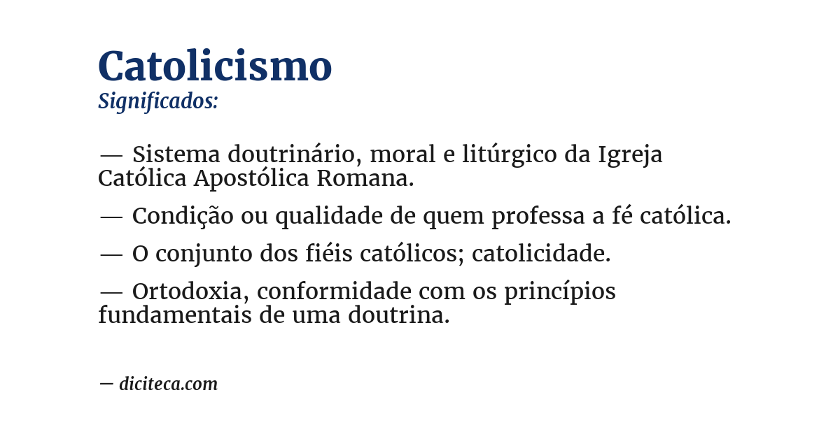 Significado de catolicismo