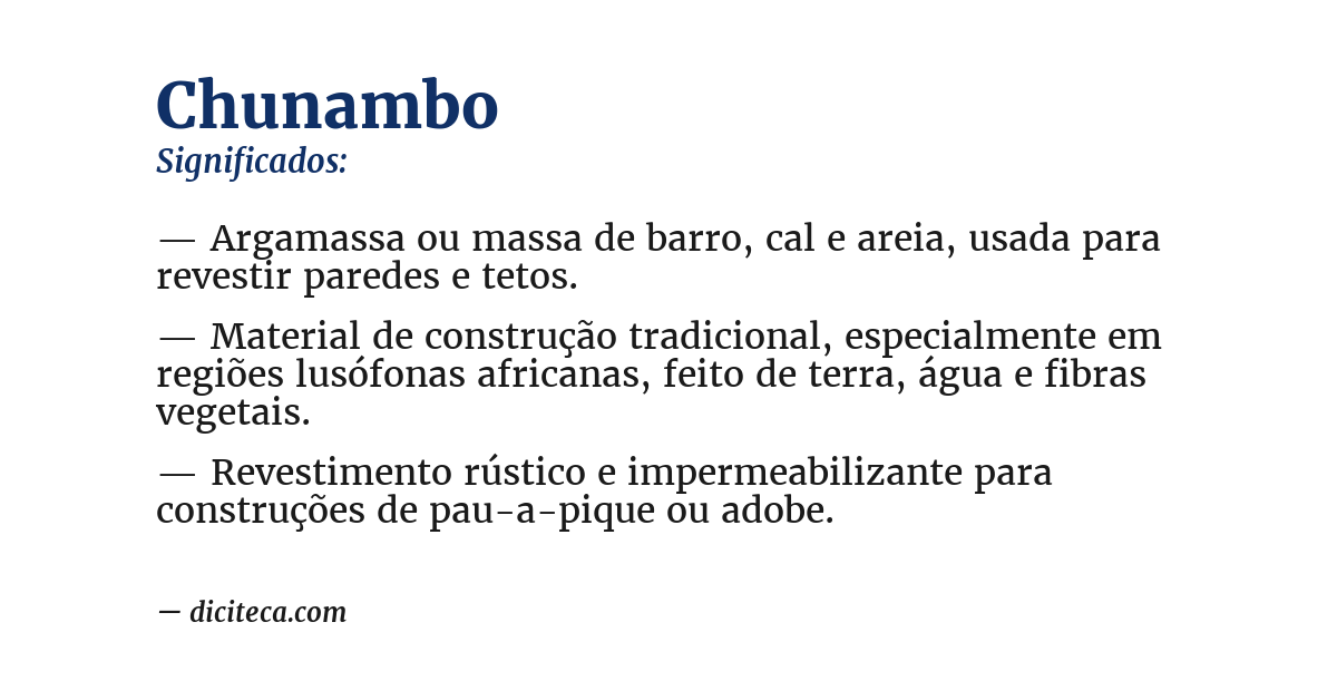 Significado de chunambo