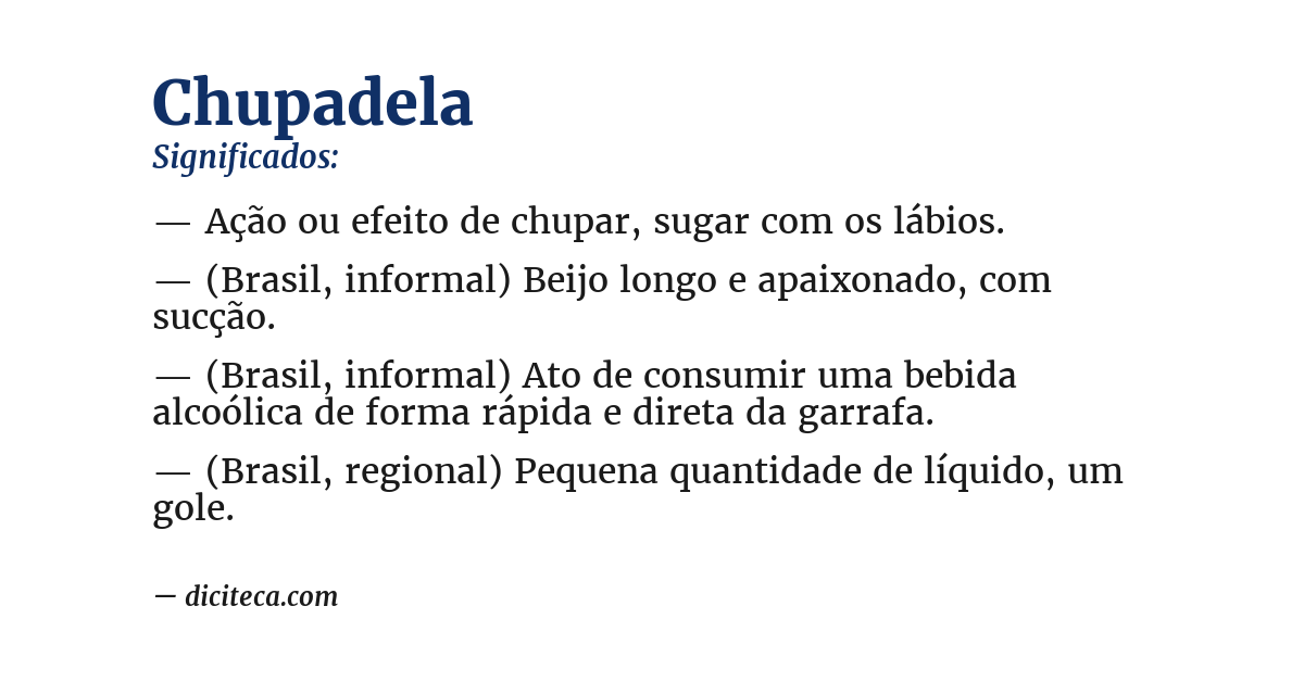 Significado de chupadela
