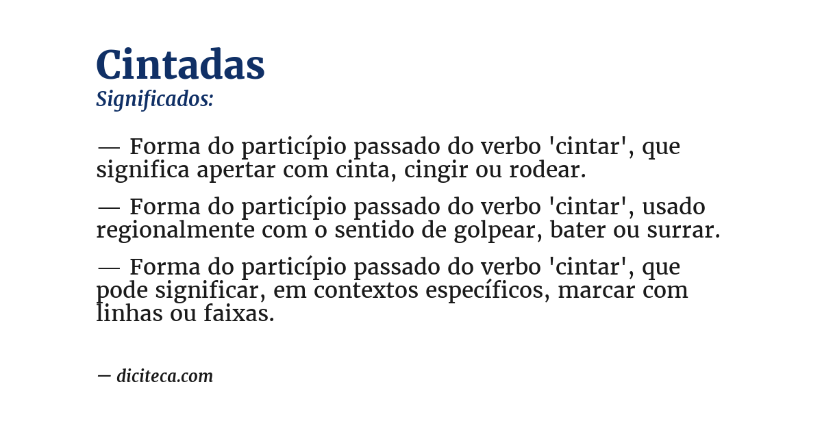 Significado de cintadas