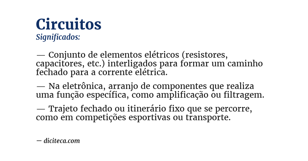Significado de circuitos