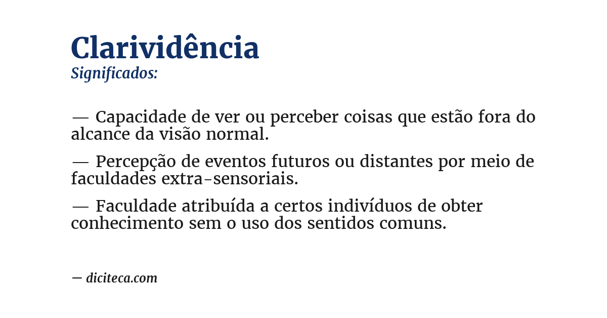 Significado de clarividência