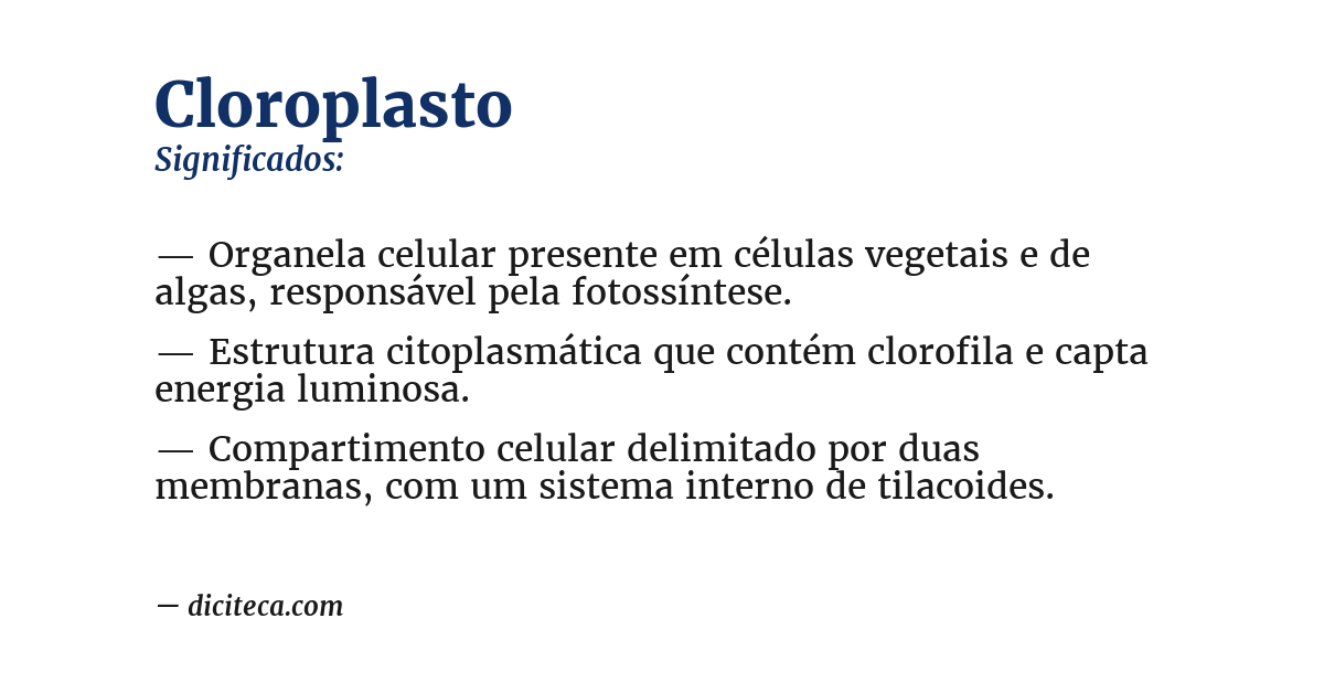 Significado de cloroplasto