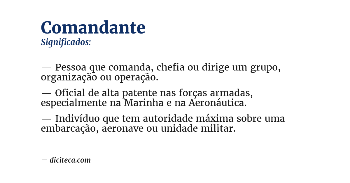 Significado de comandante