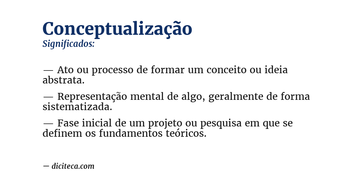 Significado de conceptualização