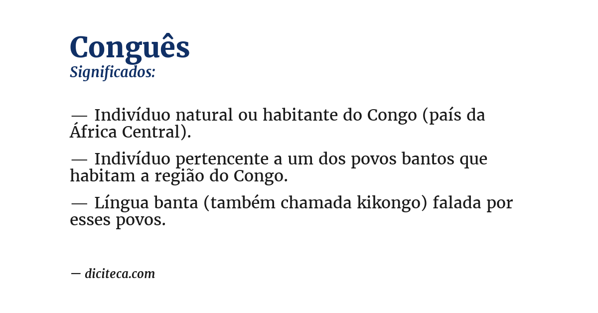 Significado de conguês