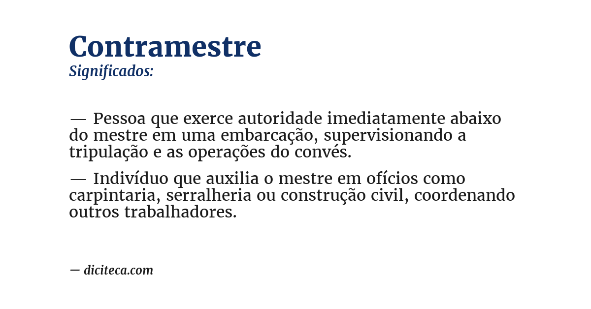 Significado de contramestre