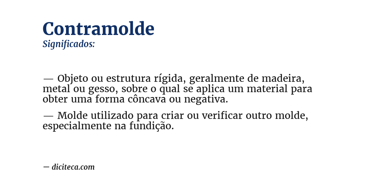 Significado de contramolde