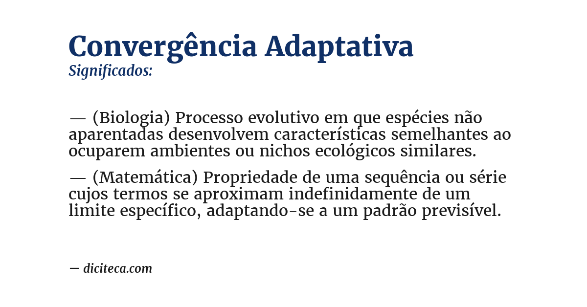 Significado de convergência adaptativa