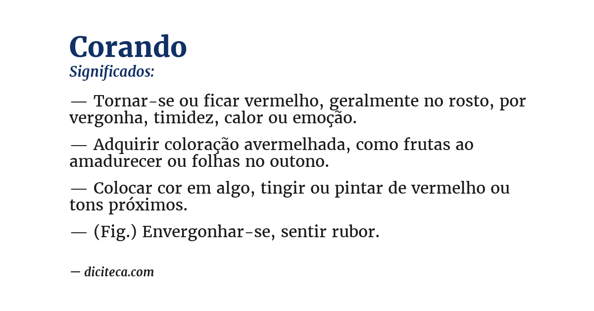 Significado de corando