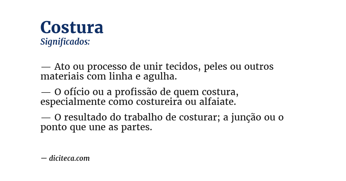 Significado de costura