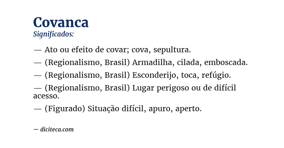 Significado de covanca