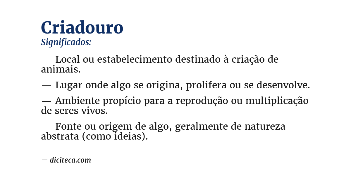Significado de criadouro