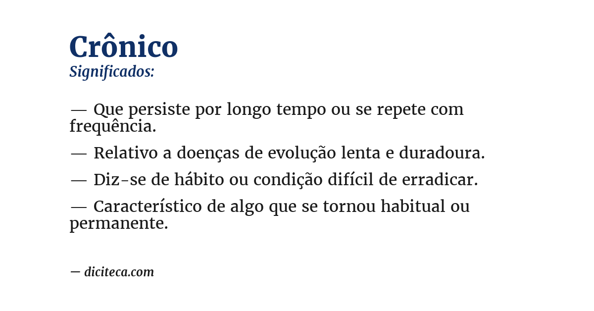 Significado de crônico