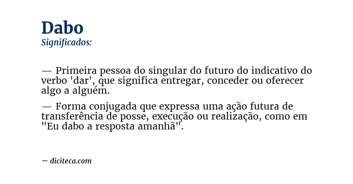 Significado de dabo