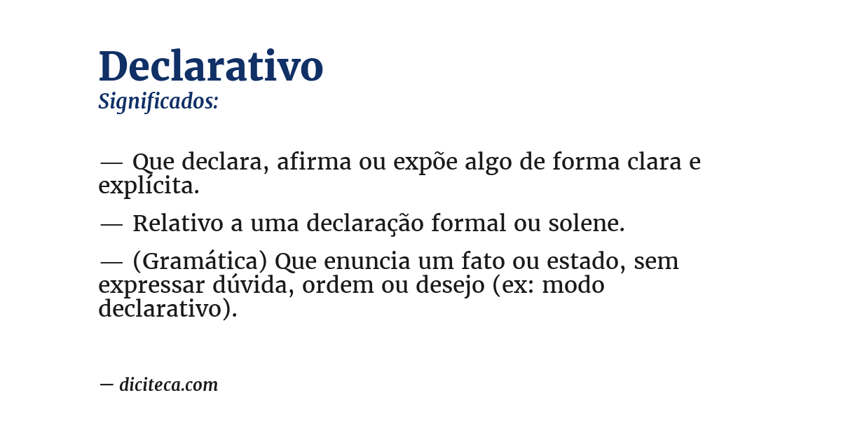 Significado de declarativo