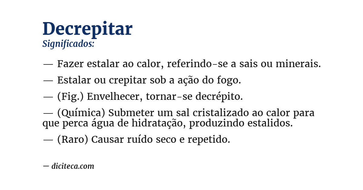 Significado de decrepitar