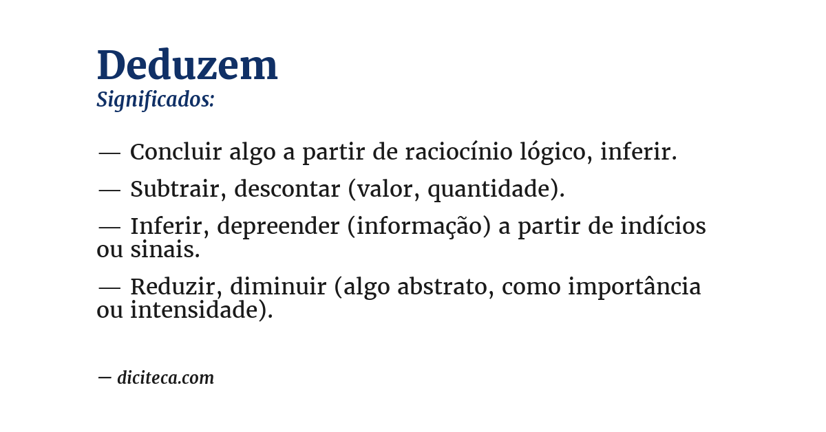 Significado de deduzem