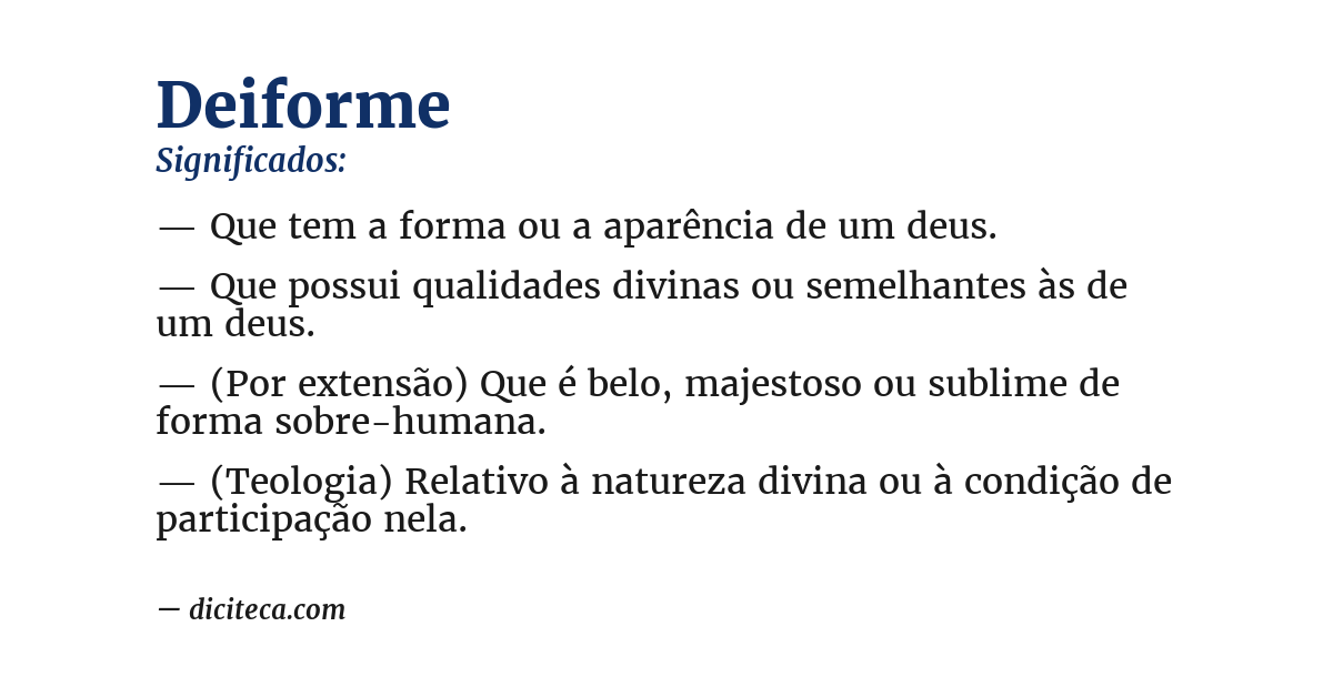 Significado de deiforme