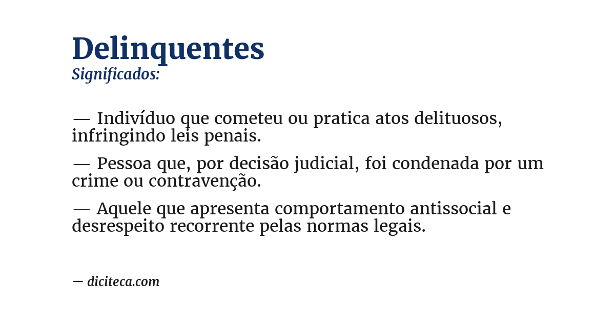 Significado de delinquentes