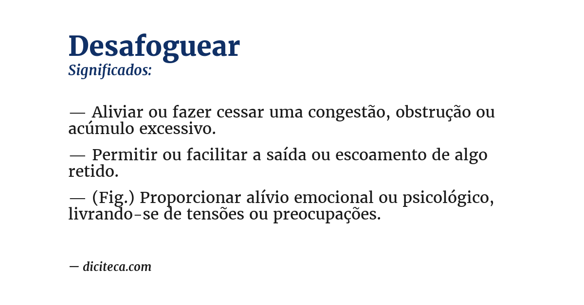 Significado de desafoguear