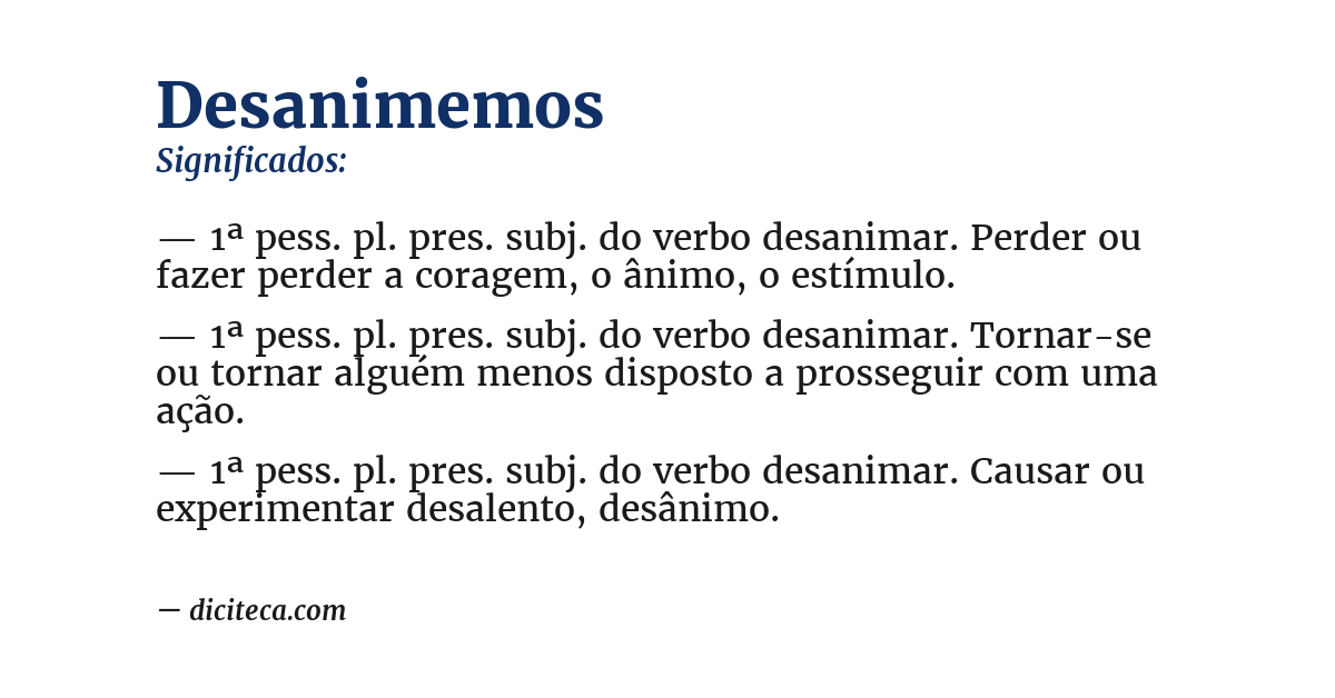 Significado de desanimemos