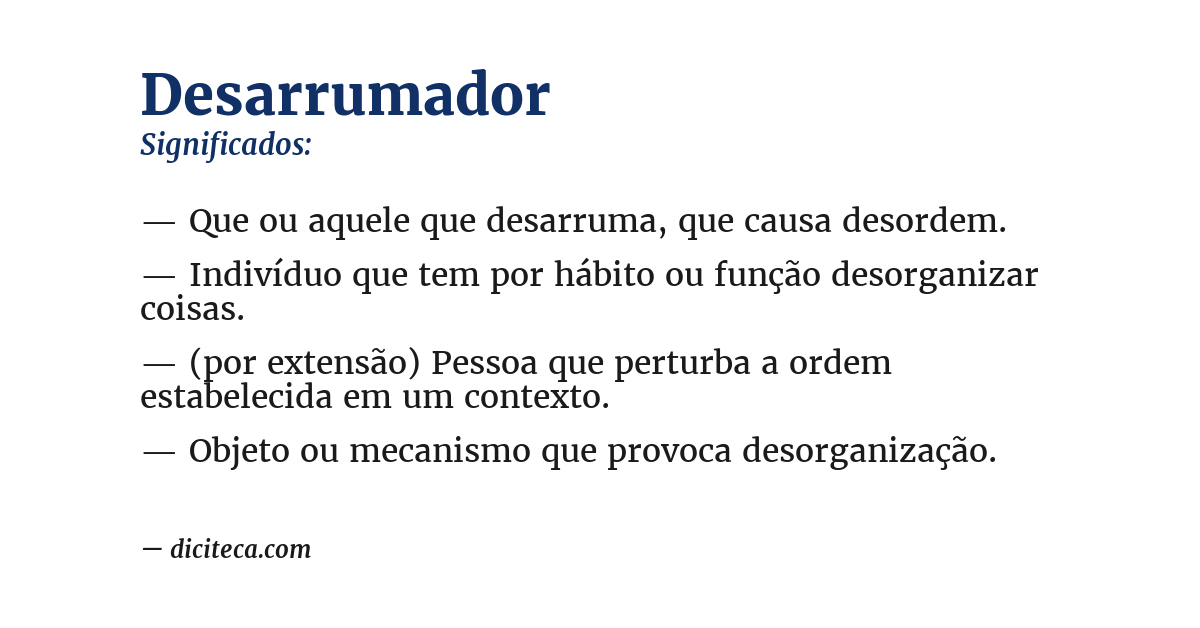 Significado de desarrumador