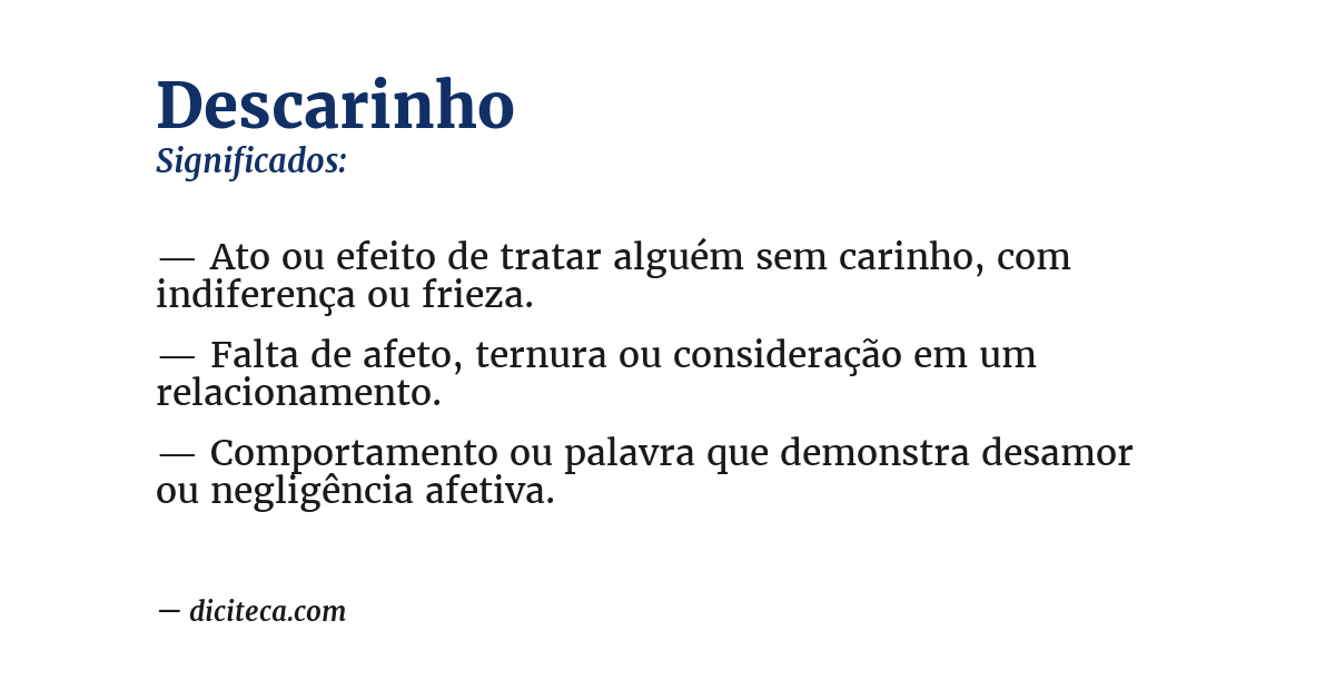 Significado de descarinho
