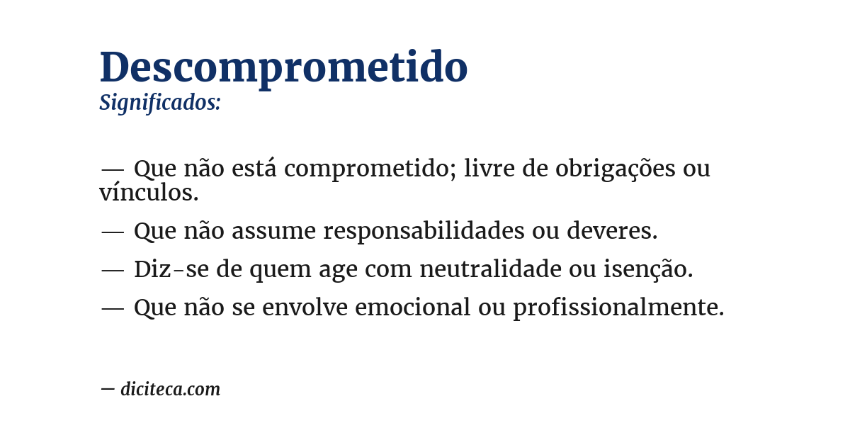Significado de descomprometido