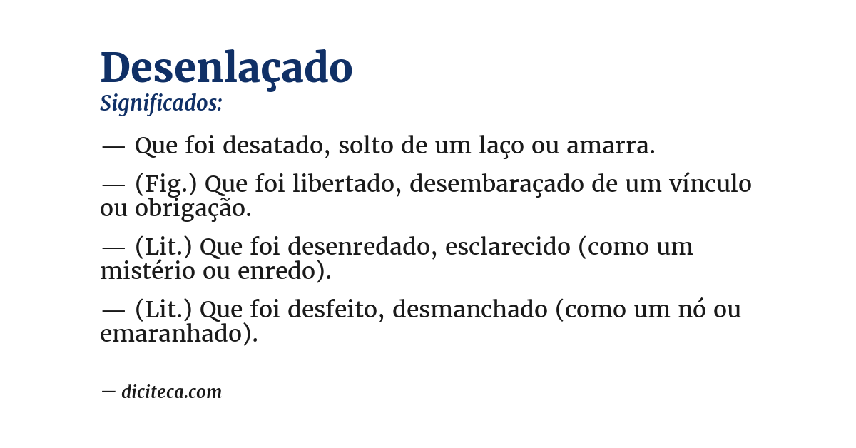 Significado de desenlaçado